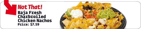 Baja Fresh Charbroiled Chicken Nachos Price: $7.59