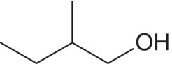 Structural formula of 2‐methyl‐1‐butanol (active amyl alcohol)c,d.