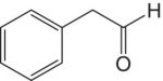 Structural formula of phenylacetaldehyde.