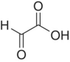 Structural formula of glyoxylic acid.