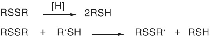 Schematic flow of a sample reaction involving thioacetate.