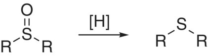 Schematic flow of a sample reaction involving sulfoxide.