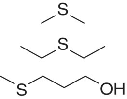 Structural formula of ethanethiol (EtSH).