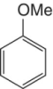 Structural formula of anisole.