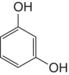 Structural formula of resorcinol.