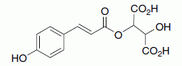 Structural formula of coutaric acid in its tartrate ester form.