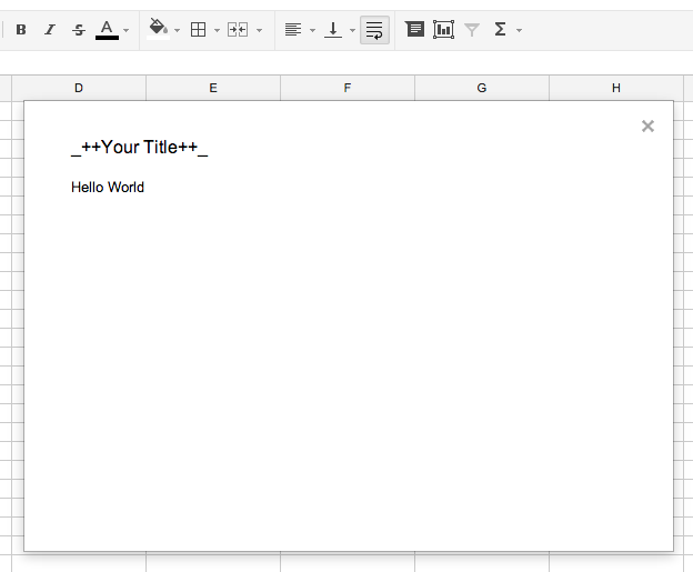 “Hello World” spreadsheet