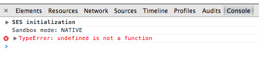 An error in the JavaScript Console