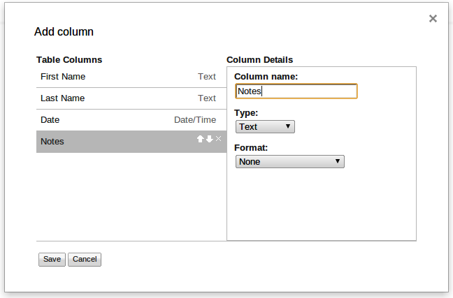 Modifying the table properties