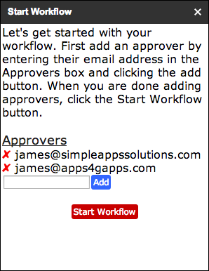 Start Workflow is now saving approvers