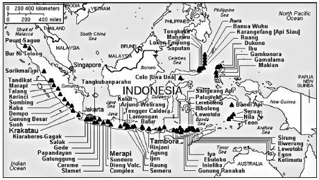 Major volcanoes of Indonesia