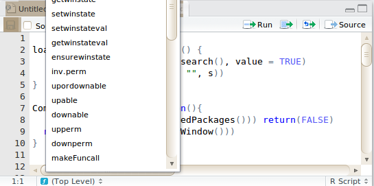 Illustration of the function pop up feature to jump to function’s definition