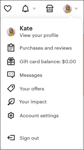 Snapshot of the Your Account menu provides easy access to all things you.