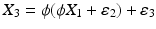 
$$ X_{3} =\phi (\phi X_{1} +\varepsilon _{2}) +\varepsilon _{3} $$
