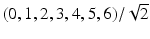 
$$(0,1,2,3,4,5,6)/\sqrt{2}$$
