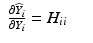 
$$\displaystyle\begin{array}{rcl} \frac{\partial \widehat{Y }_{i}} {\partial Y _{i}} = H_{ii}& &{}\end{array}$$
