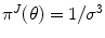 
$${\pi }^{J}(\theta ) = 1/{\sigma }^{3}$$
