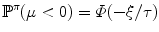 
$${\mathbb{P}}^{\pi }(\mu < 0) =\varPhi (-\xi /\tau )$$
