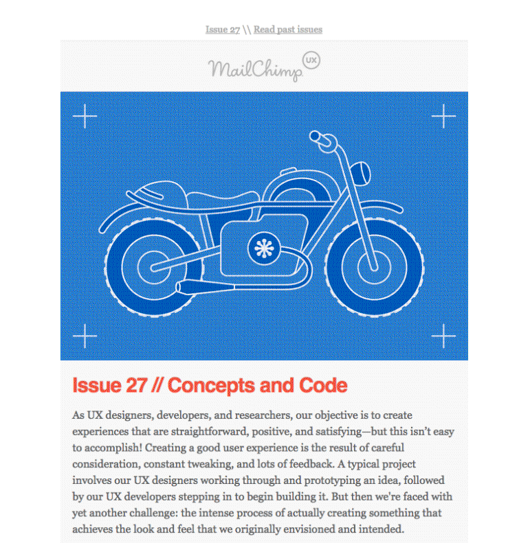 A long-form email covering a variety of subjects, the UX newsletter goes out to over 22,000 subscribers.