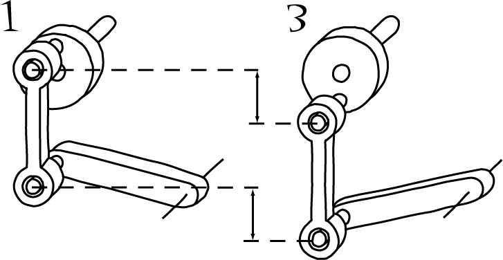 Throw of crank and distance linkage moves