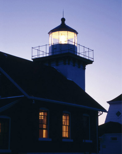 Sherwood Point Lighthouse at dusk