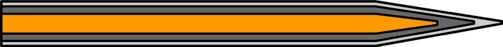 A cross section of a typical soldering iron tip.