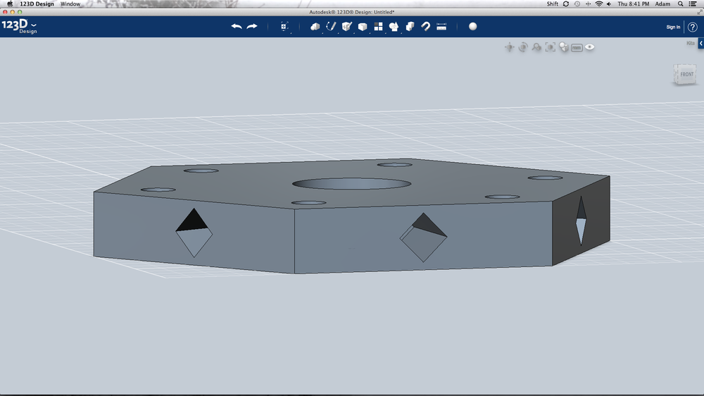 Square-shaped holes can be used in lieu of circles because their 45-degree corners are compatible with a 3D printer’s inverted feature constraint.