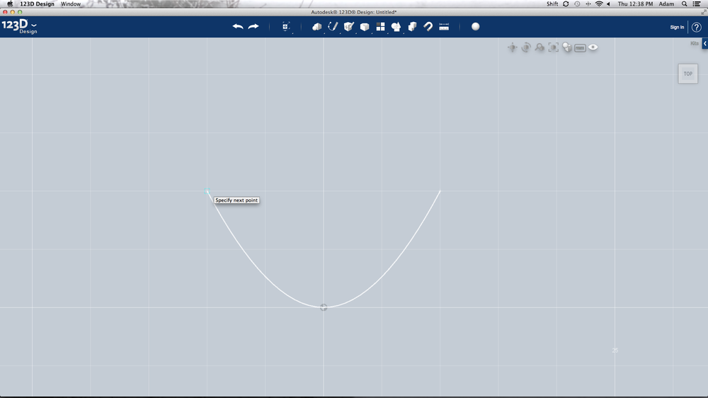 The spline tool produces a Bezier curve between two points and works well for reproducing parabolas.