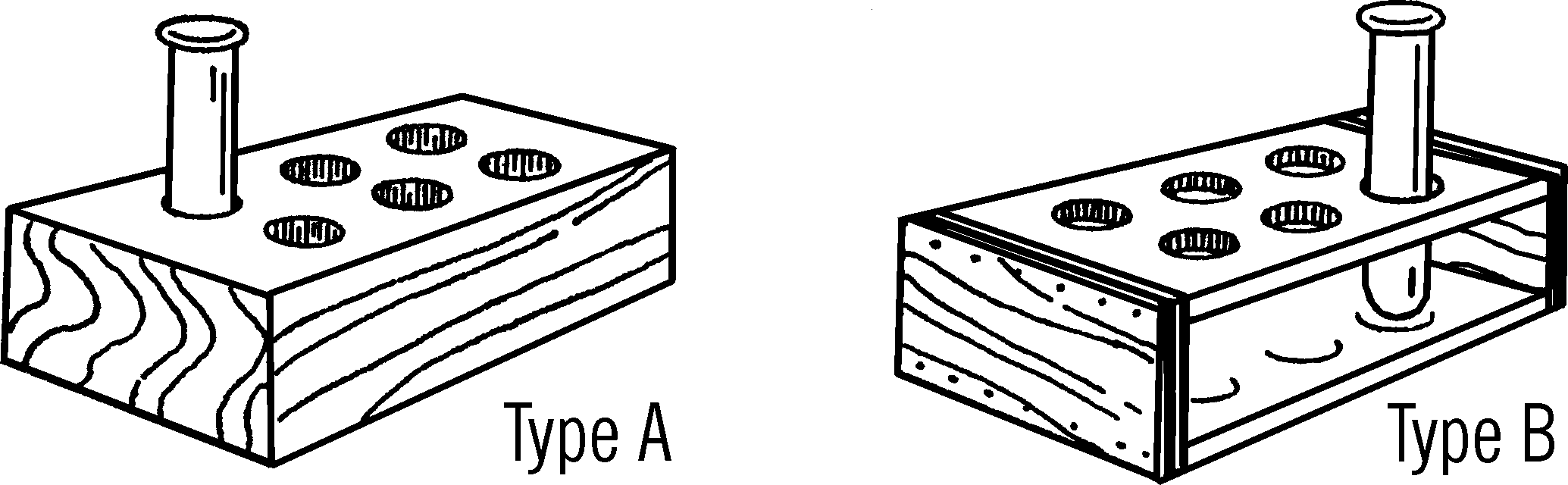 Test tube racks.