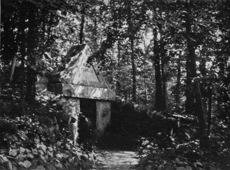 Picture of Whitman's tomb at Harleigh Cemetery, 1904.