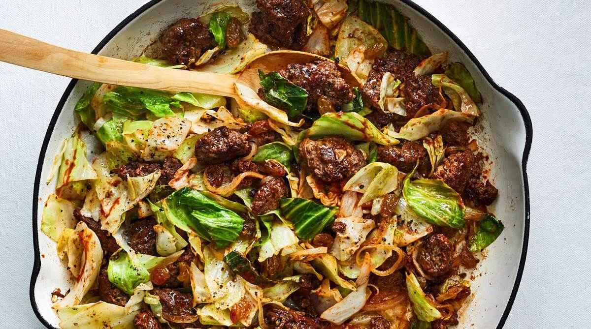 Beef and Cabbage Skillet Supper Recipe | Real Simple