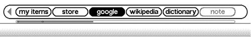 You can search Google from just about any activity on your Kindle by typing a search term and clicking right on the joystick until the Google button is selected. Click the joystick to see your results.