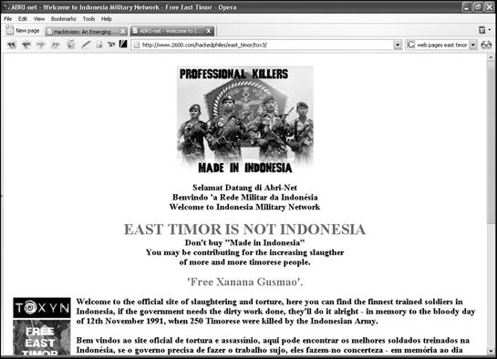 A defaced website, such as this hijacked version of the Indonesian Department of Foreign Affairs, can publicize a cause while embarrassing the hacked website at the same time.