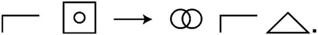 Figure depicting visual–auditory learning, where the phrases, “This man is by the house.” and “He is happy.” are represented by a series of symbols.