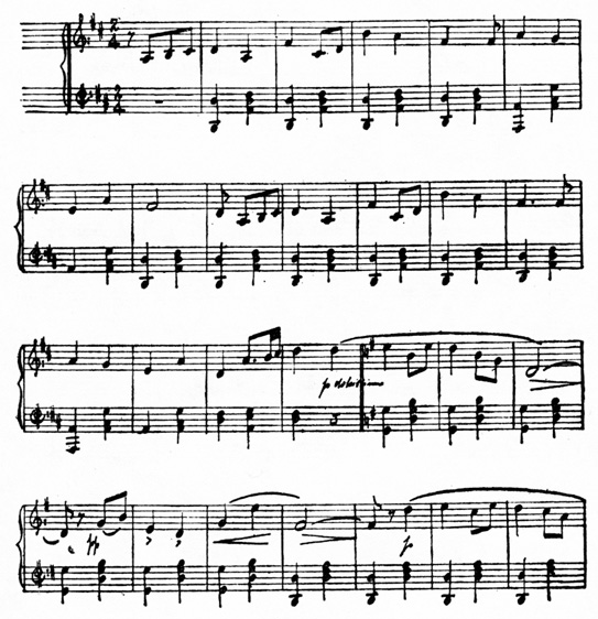 Partitura di «Marcia aquila», prima parte