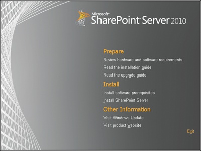 SharePoint Server 2010 Start page