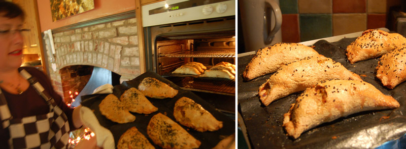 pasties in the oven