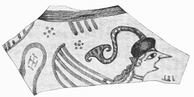 No. 35. Fragment of a second painted Vase, from the Trojan Stratum. (From a new Drawing.)