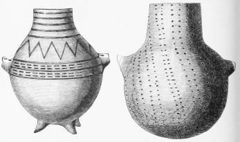 No. 222. A splendidly-decorated Vase of Terra-cotta, with three Feet and two Ears. From the Palace (7½ M.).