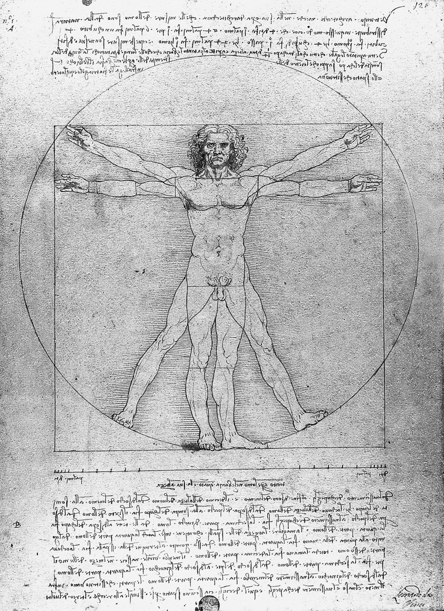 Leonardo’s Vitruvian Man (ca. 1490)—the human body in perfect harmony with the cosmos