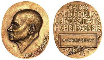 Medalha do Prêmio Kümmel concedida pela Faculdade de Medicina da Universidade de Hamburgo, Alemanha, 5 nov. 1925 Acervo Casa de Oswaldo Cruz Kümmel Prize medal from the University of Hamburg’s School of Medicine, Germany, Nov. 5, 1925