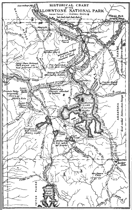 Historical Chart of the Yellowstone National Park