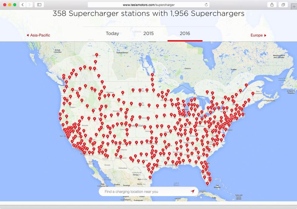 Tesla Supercharger Stations