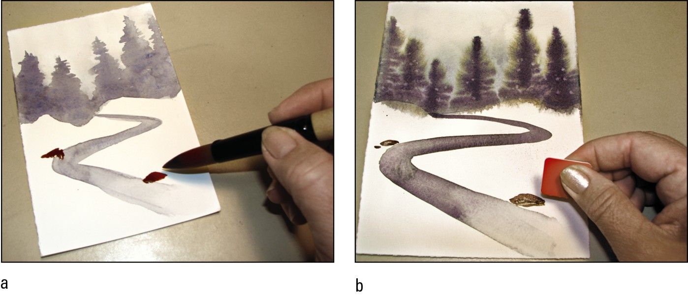 Figure 3-13: Adding some rocks along the stream.