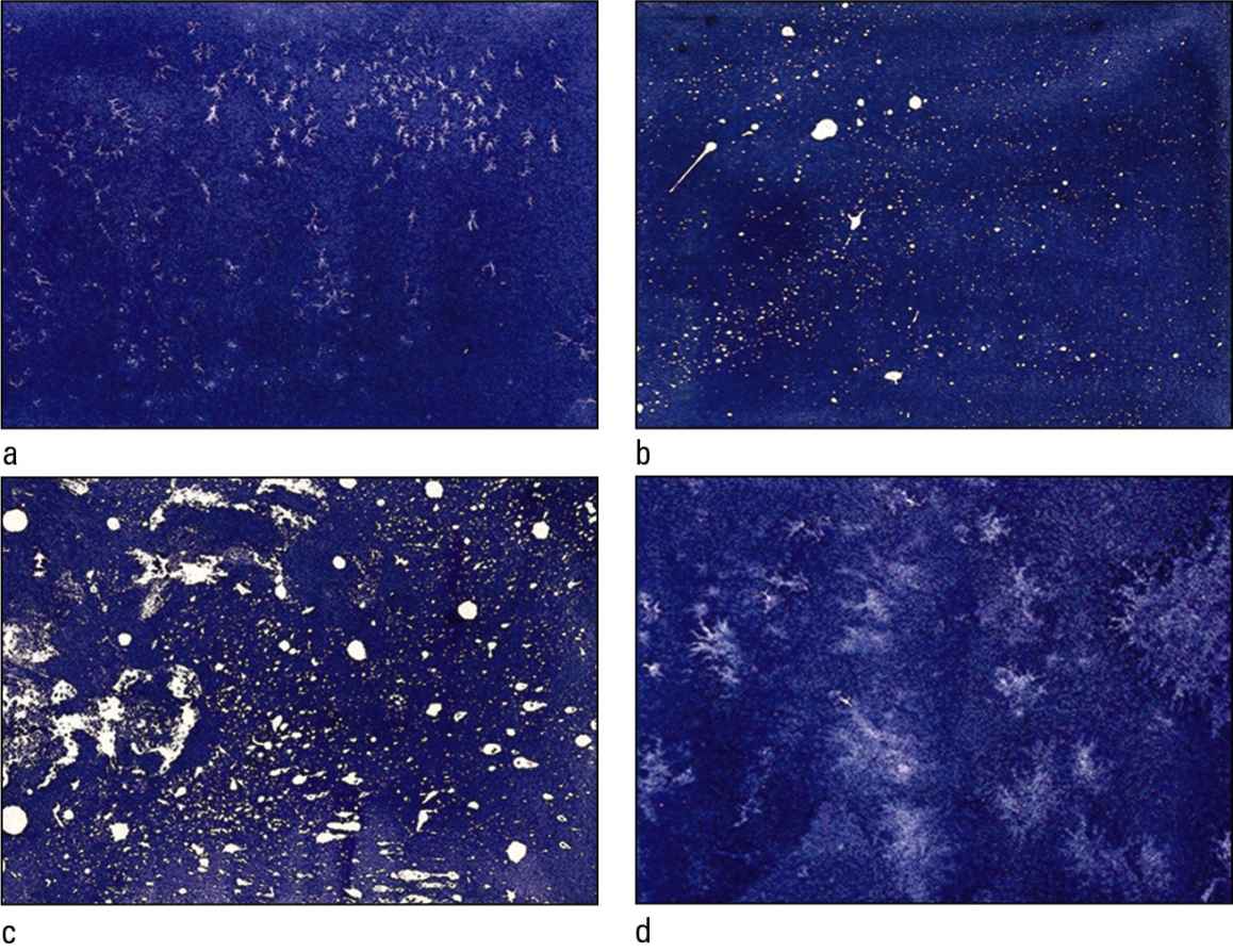 Figure 10-5: Four ways to make falling snow.