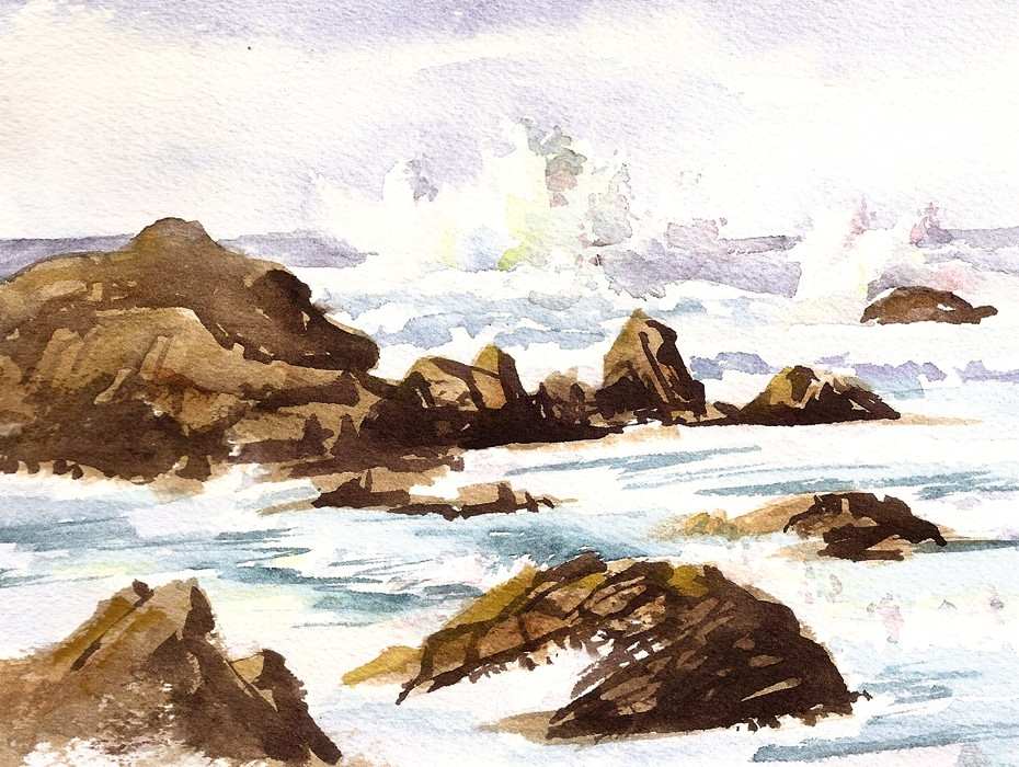 Figure 11-4: Rocks and crashing waves.