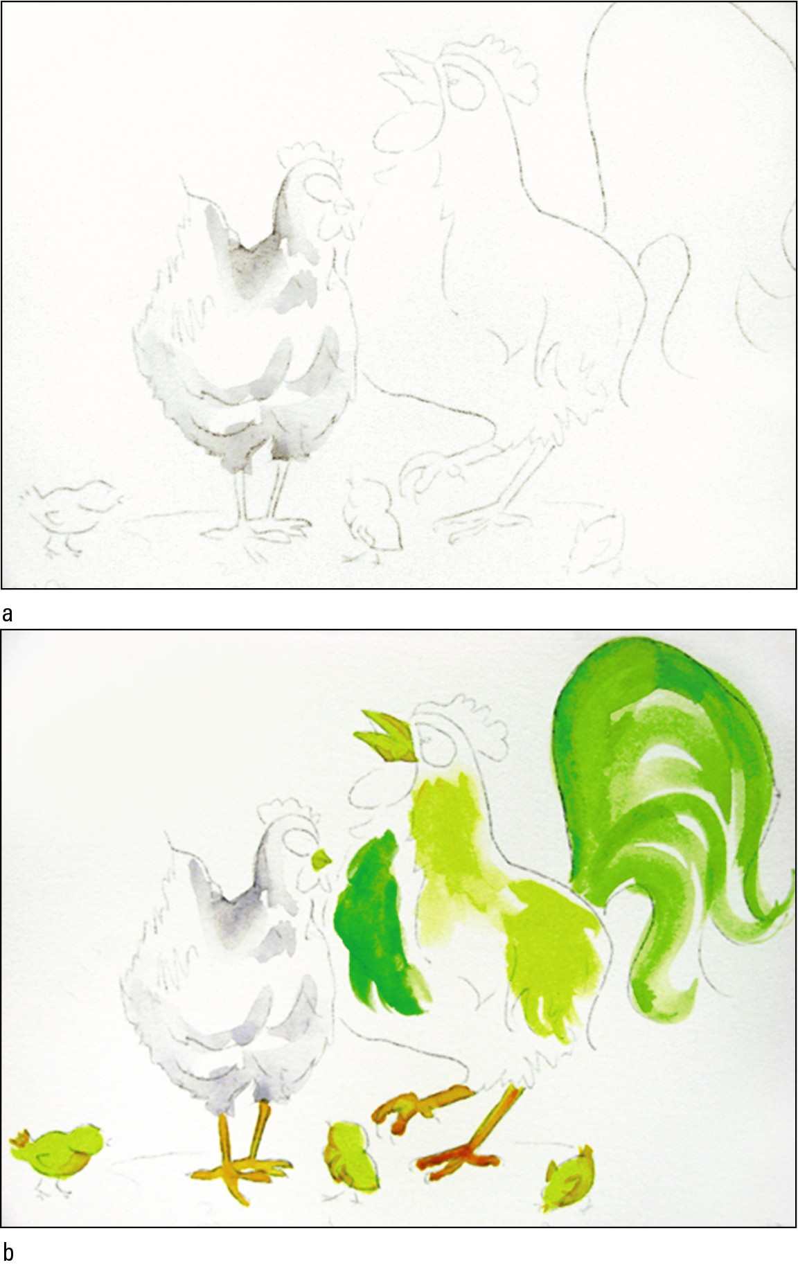 Figure 12-10: Underpainting poultry.