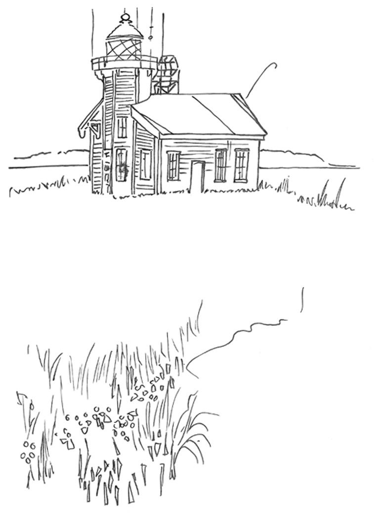 Figure 13-10: The foundational drawing for a lighthouse scene.