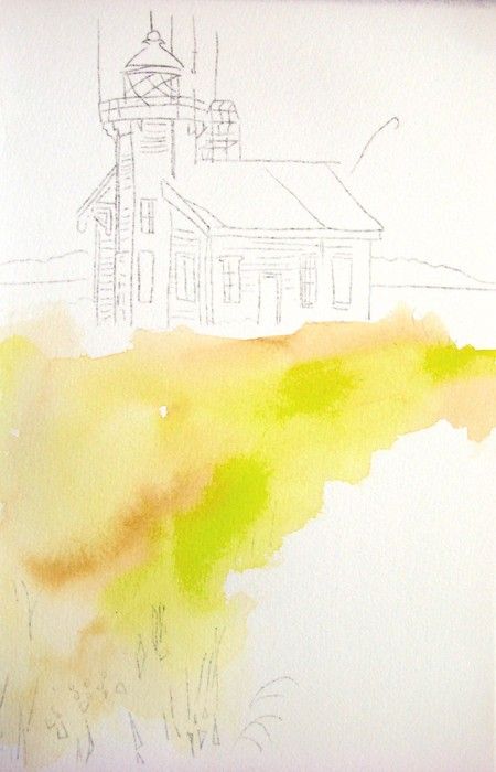 Figure 13-11: Yellow ochre and burnt sienna mingle for an underpainting.