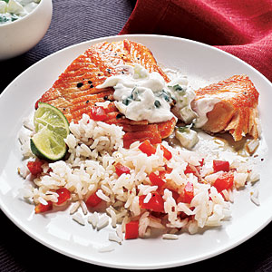 Arctic Char with Cilantro-Yogurt Sauce Recipe